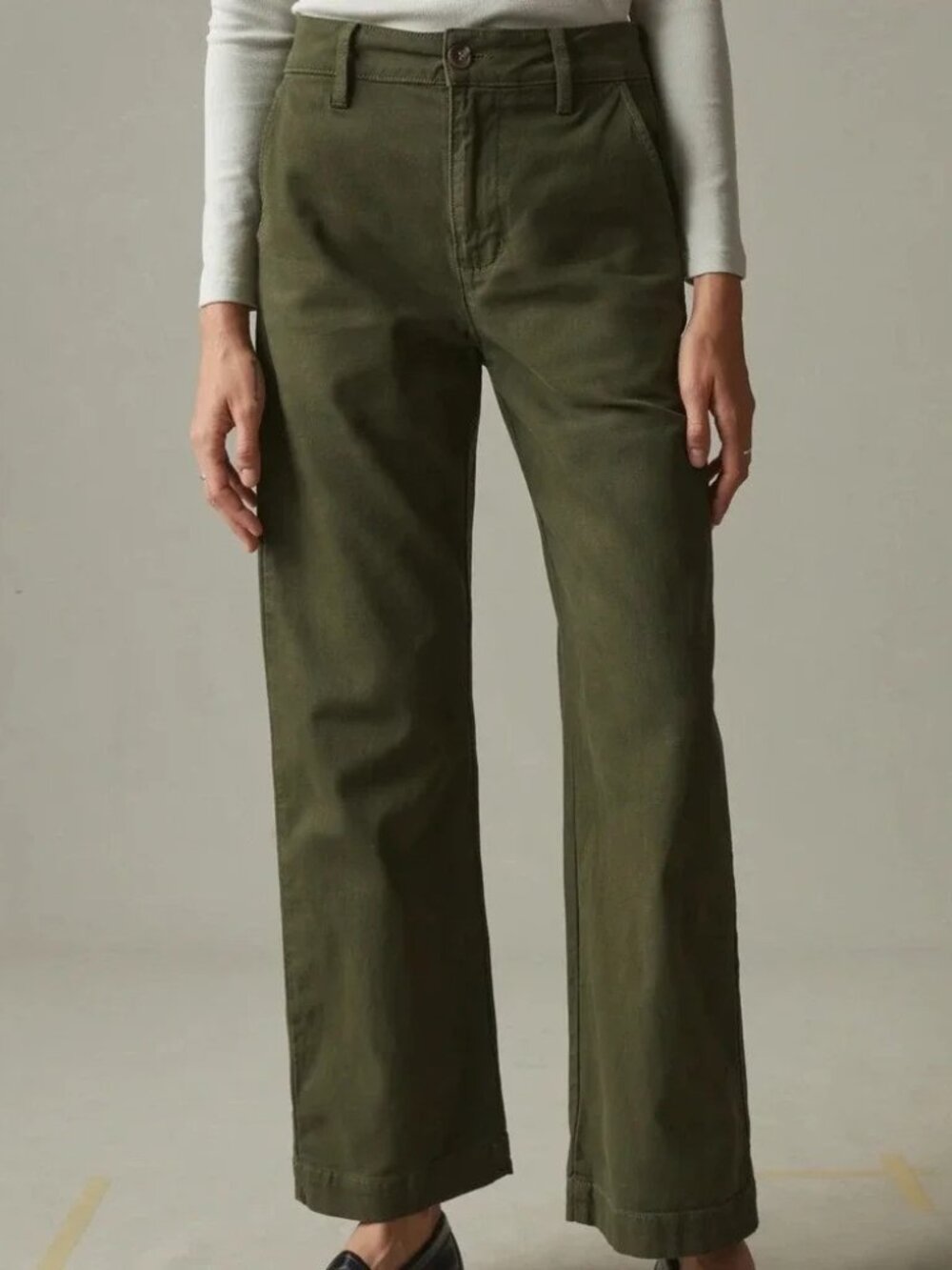 American Giant Women's Wide Leg Pant in Moss Size 12